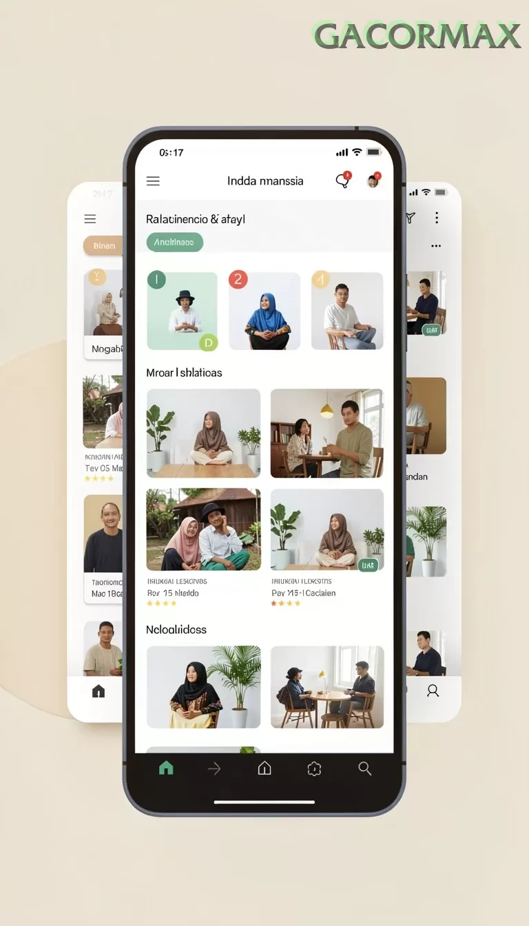 Cuplikan layar 888IDR — menu navigasi